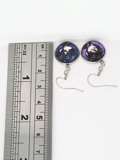 Black Butler (Kuroshitsuji) Inspired Ciel & Sebastian Dangle Fish Hook Earrings