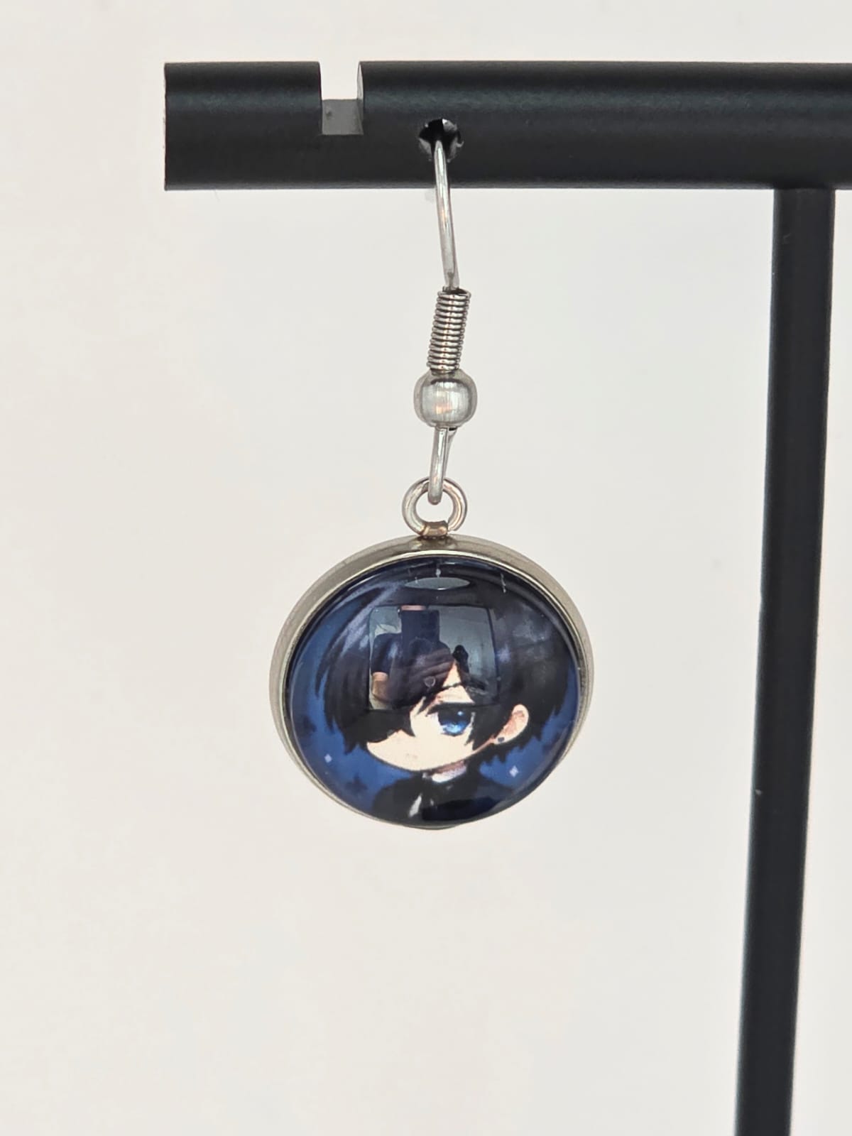 Black Butler (Kuroshitsuji) Inspired Ciel & Sebastian Dangle Fish Hook Earrings