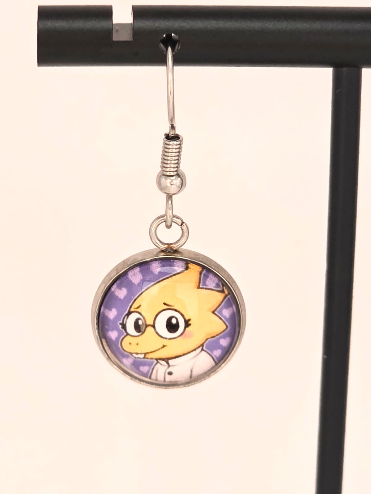 Undertale Inspired Alphys & Undyne Dangle Stainless Steel Fish Hook Earrings