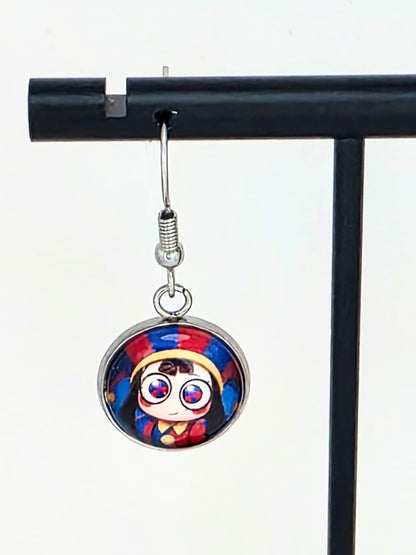 The Amazing Digital Circus Inspired Pomni & Jax Dangle Stainless Steel Earrings