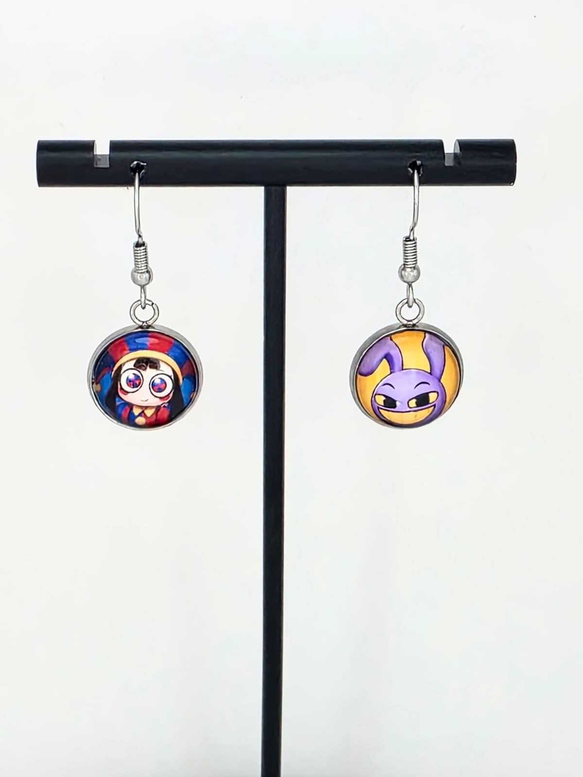 The Amazing Digital Circus Inspired Pomni & Jax Dangle Stainless Steel Earrings
