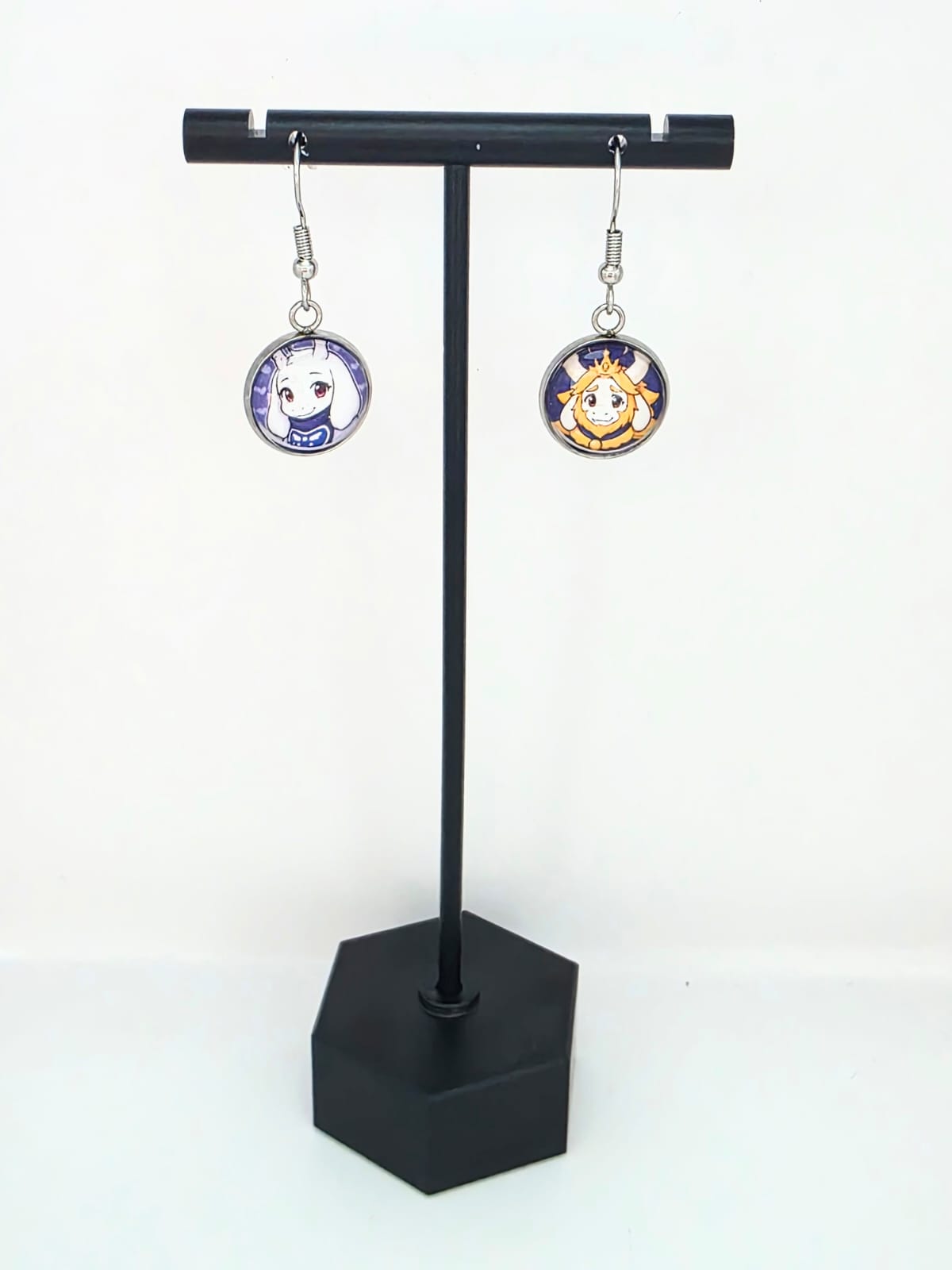 Undertale Inspired Asgore & Toriel Dangle Stainless Steel Fish Hook Earrings