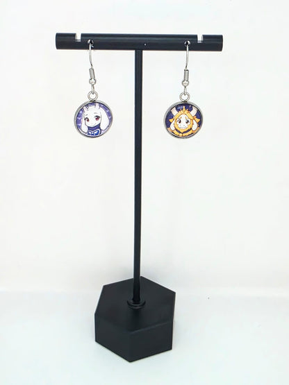 Undertale Inspired Asgore & Toriel Dangle Stainless Steel Fish Hook Earrings