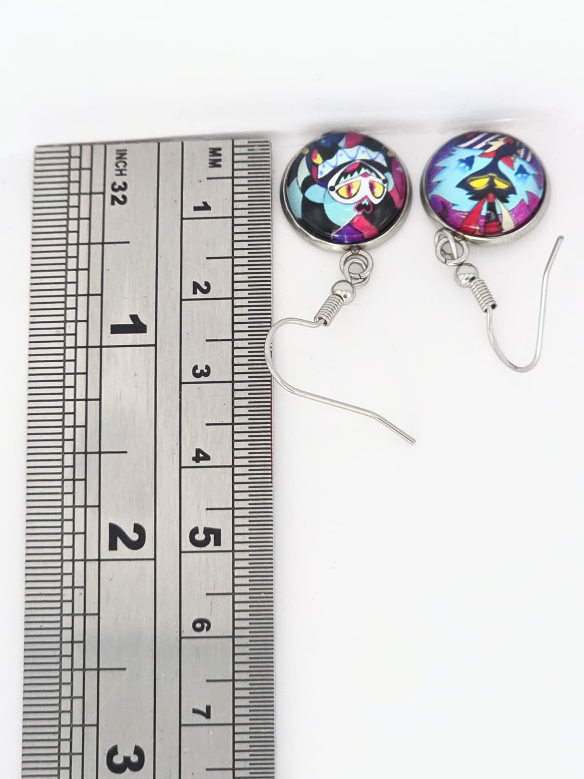 Helluva Boss Inspired Asmodeus & Fizzarolli Dangle Stainless Steel Earrings