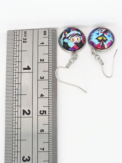 Helluva Boss Inspired Asmodeus & Fizzarolli Dangle Stainless Steel Earrings