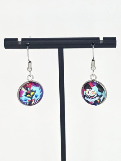 Helluva Boss Inspired Asmodeus & Fizzarolli Dangle Stainless Steel Earrings