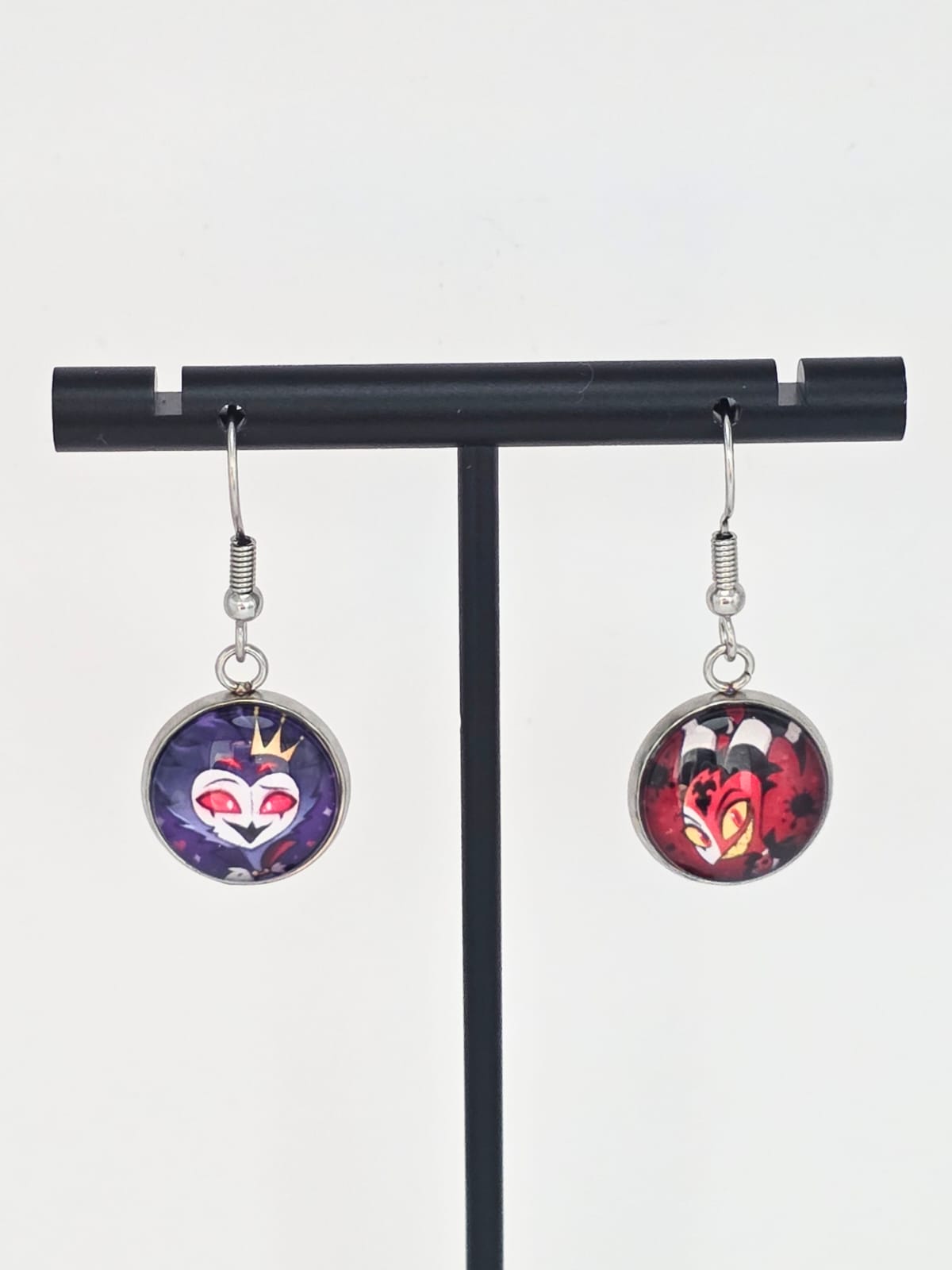 Helluva Boss Inspired Stolas & Blitzø Dangle Stainless Steel Fish Hook Earrings