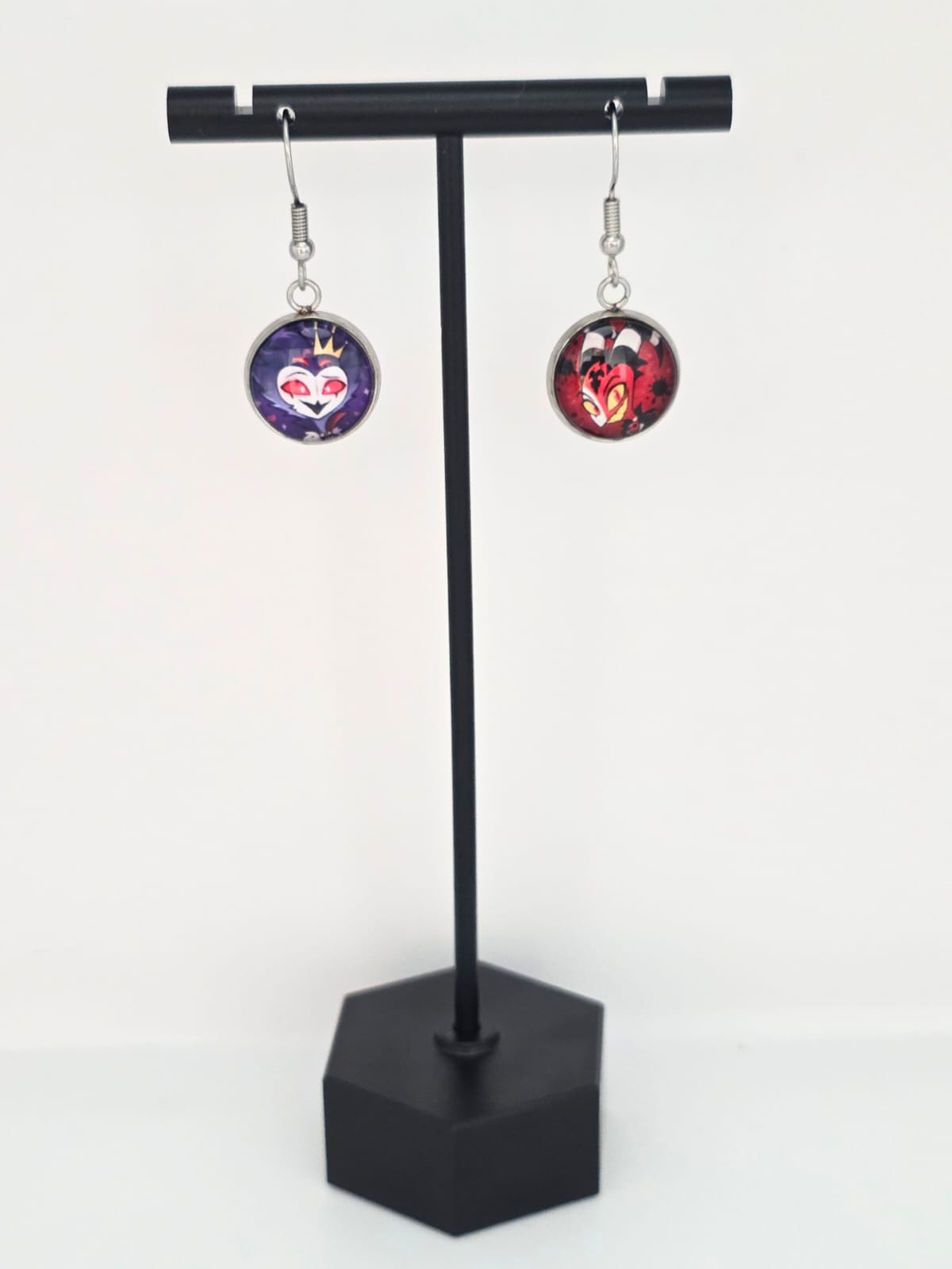 Helluva Boss Inspired Stolas & Blitzø Dangle Stainless Steel Fish Hook Earrings