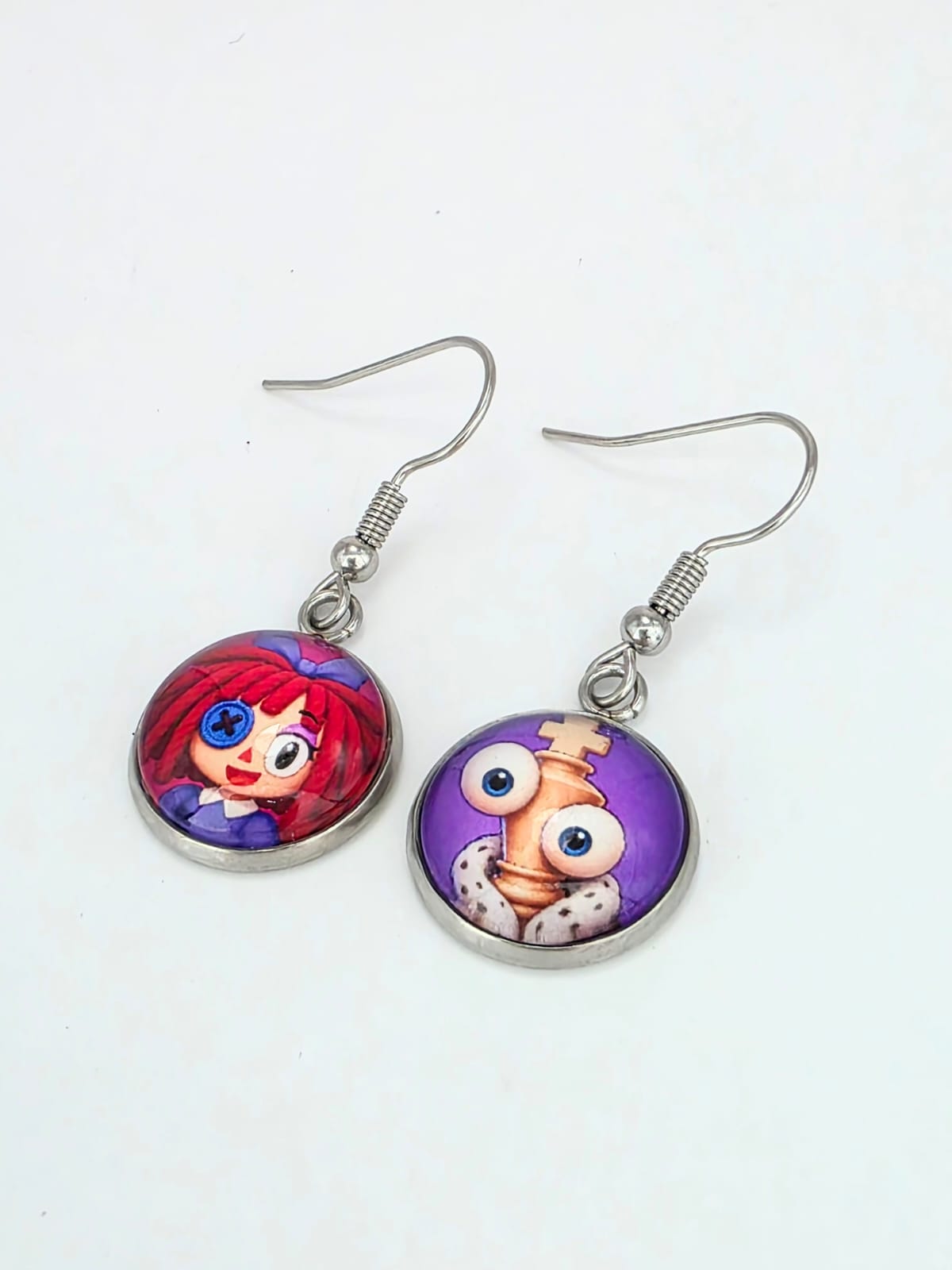 The Amazing Digital Circus Inspired Ragatha & Kinger Dangle Fish Hook Earrings