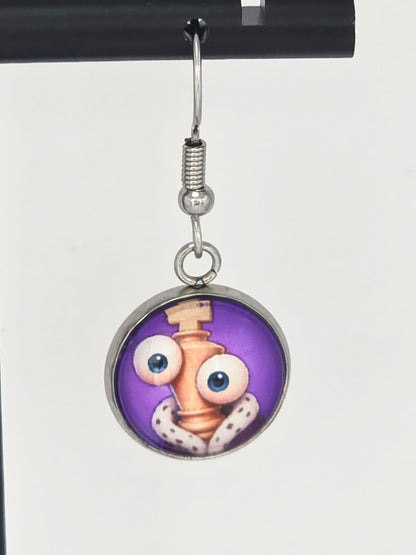 The Amazing Digital Circus Inspired Ragatha & Kinger Dangle Fish Hook Earrings