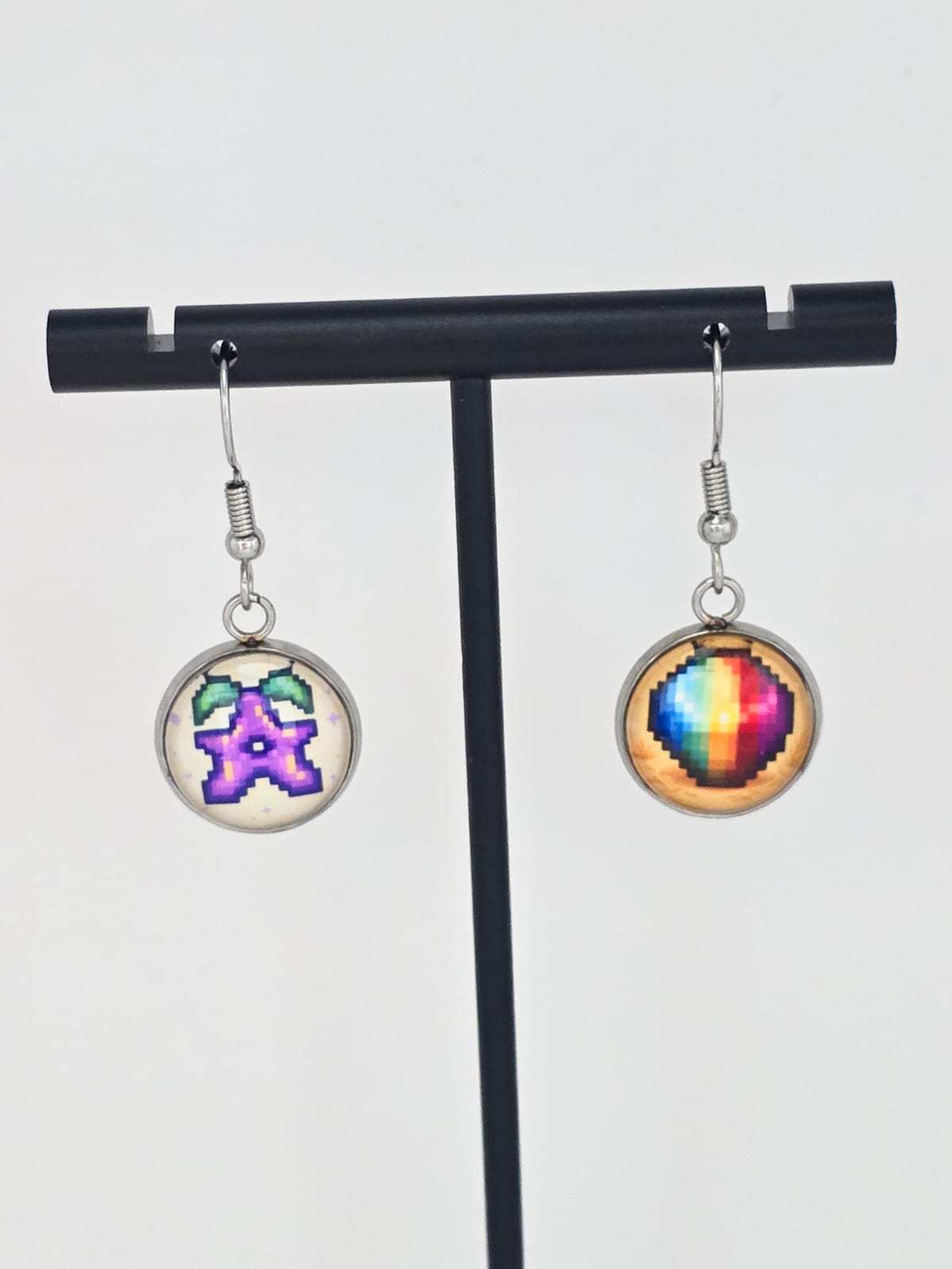 Stardew Valley Inspired Stardrop & Prismatic Shard Dangle Fish Hook Earrings