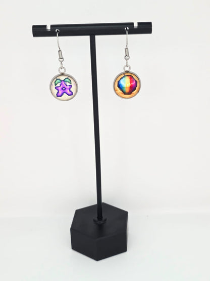 Stardew Valley Inspired Stardrop & Prismatic Shard Dangle Fish Hook Earrings