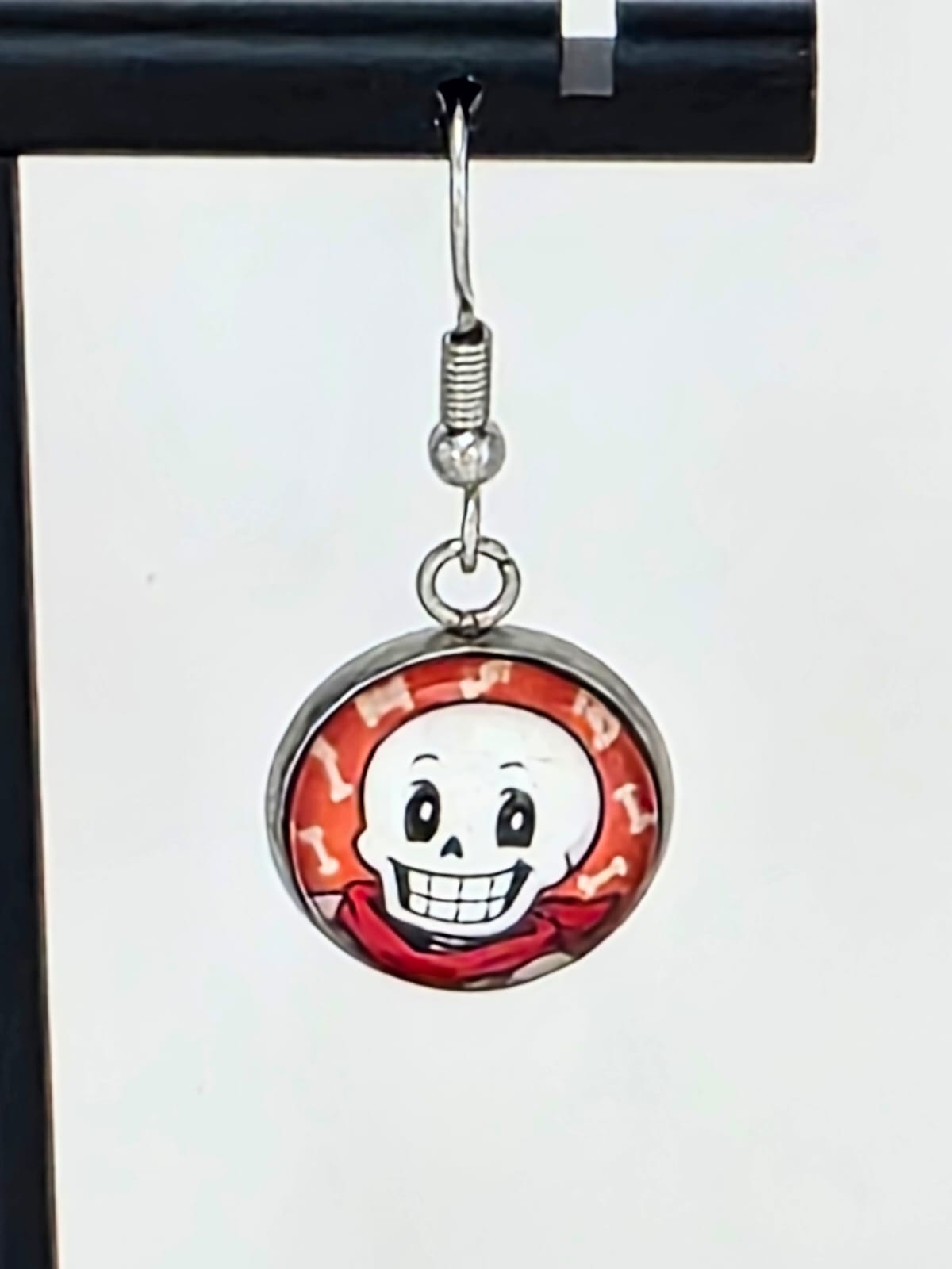 Undertale Inspired Sans & Papyrus Dangle Stainless Steel Fish Hook Earrings