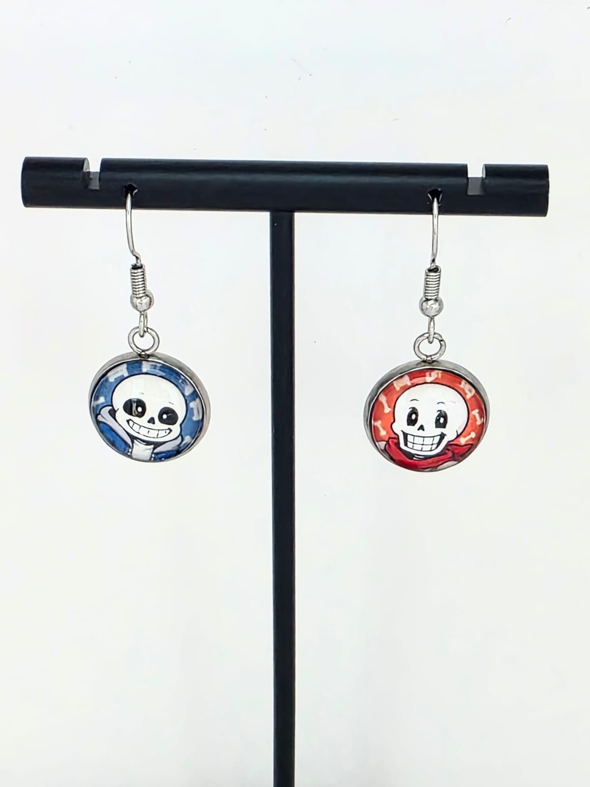 Undertale Inspired Sans & Papyrus Dangle Stainless Steel Fish Hook Earrings