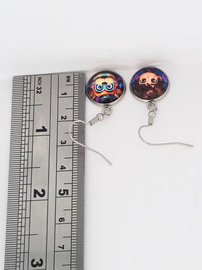 Five Nights at Freddy's: Security Breach Inspired Gregory & Glamrock Freddy Dangle Earrings