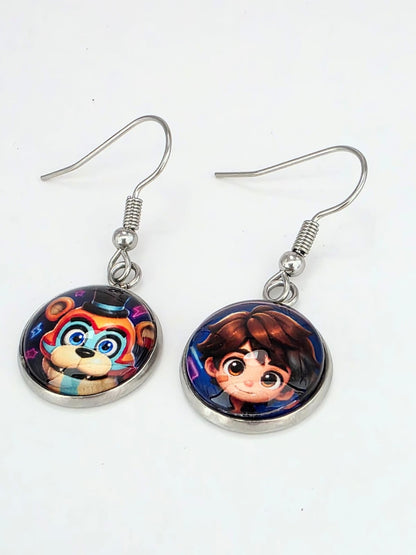 Five Nights at Freddy's: Security Breach Inspired Gregory & Glamrock Freddy Dangle Earrings