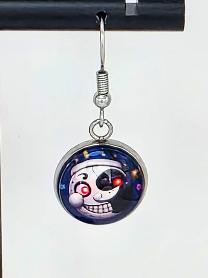 FNAF: Security Breach Inspired Sun & Moon Mismatched Dangle Fish Hook Earrings