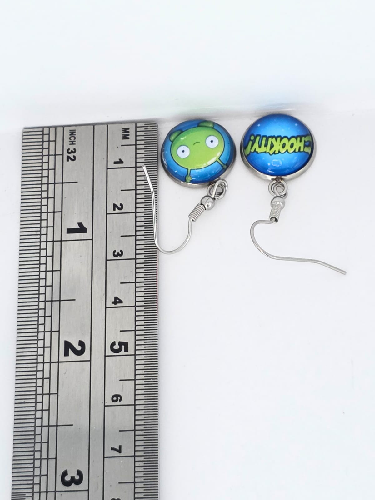 Final Space Inspired Mooncake & Chookity Dangle Stainless Steel Earrings
