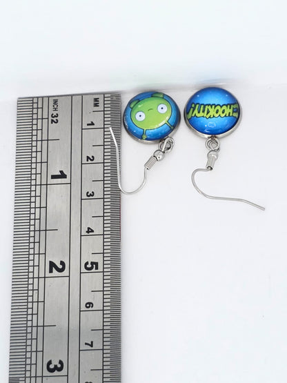 Final Space Inspired Mooncake & Chookity Dangle Stainless Steel Earrings