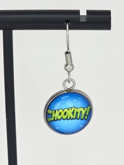 Final Space Inspired Mooncake & Chookity Dangle Stainless Steel Earrings