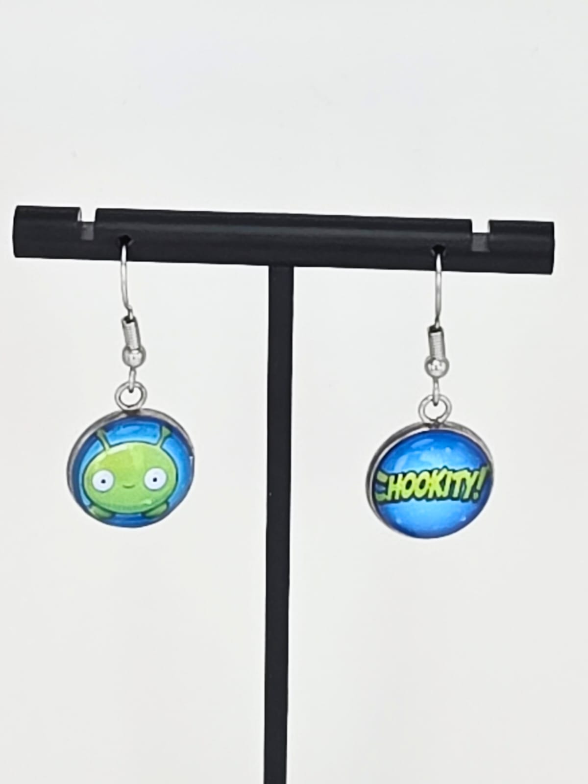 Final Space Inspired Mooncake & Chookity Dangle Stainless Steel Earrings