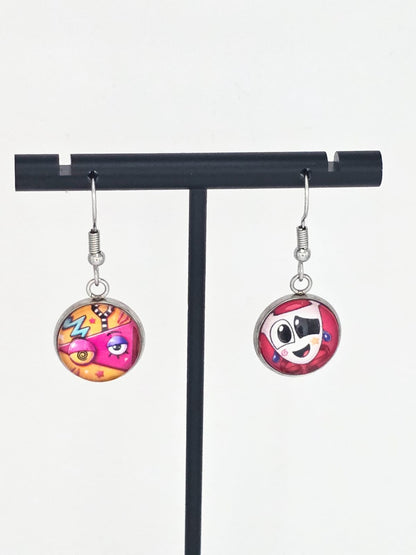 The Amazing Digital Circus Inspired Gangle & Zooble Dangle Fish Hook Earrings