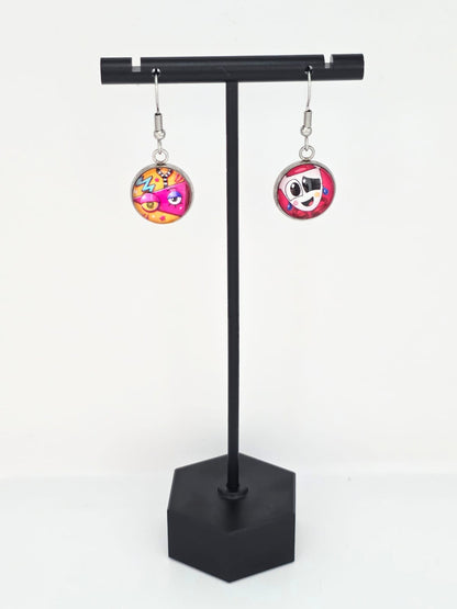 The Amazing Digital Circus Inspired Gangle & Zooble Dangle Fish Hook Earrings