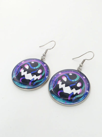 Slime Rancher Inspired Tarr Slime Dangle Stainless Steel Fish Hook Earrings
