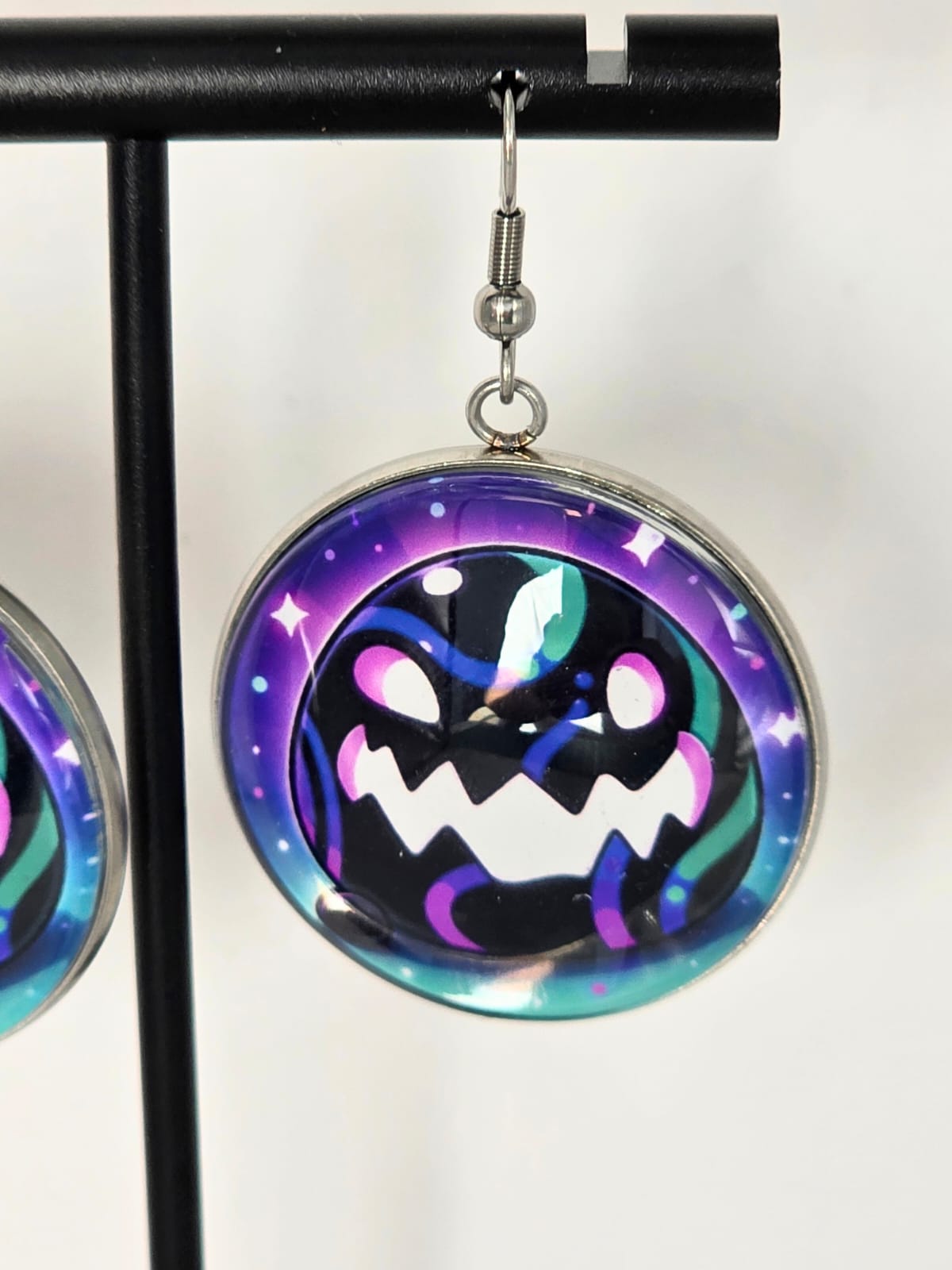 Slime Rancher Inspired Tarr Slime Dangle Stainless Steel Fish Hook Earrings
