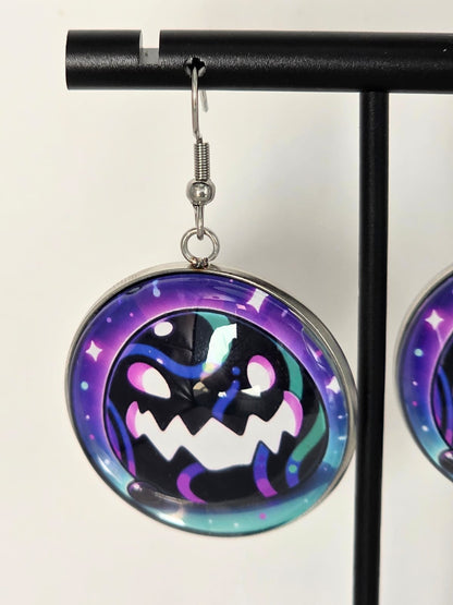 Slime Rancher Inspired Tarr Slime Dangle Stainless Steel Fish Hook Earrings
