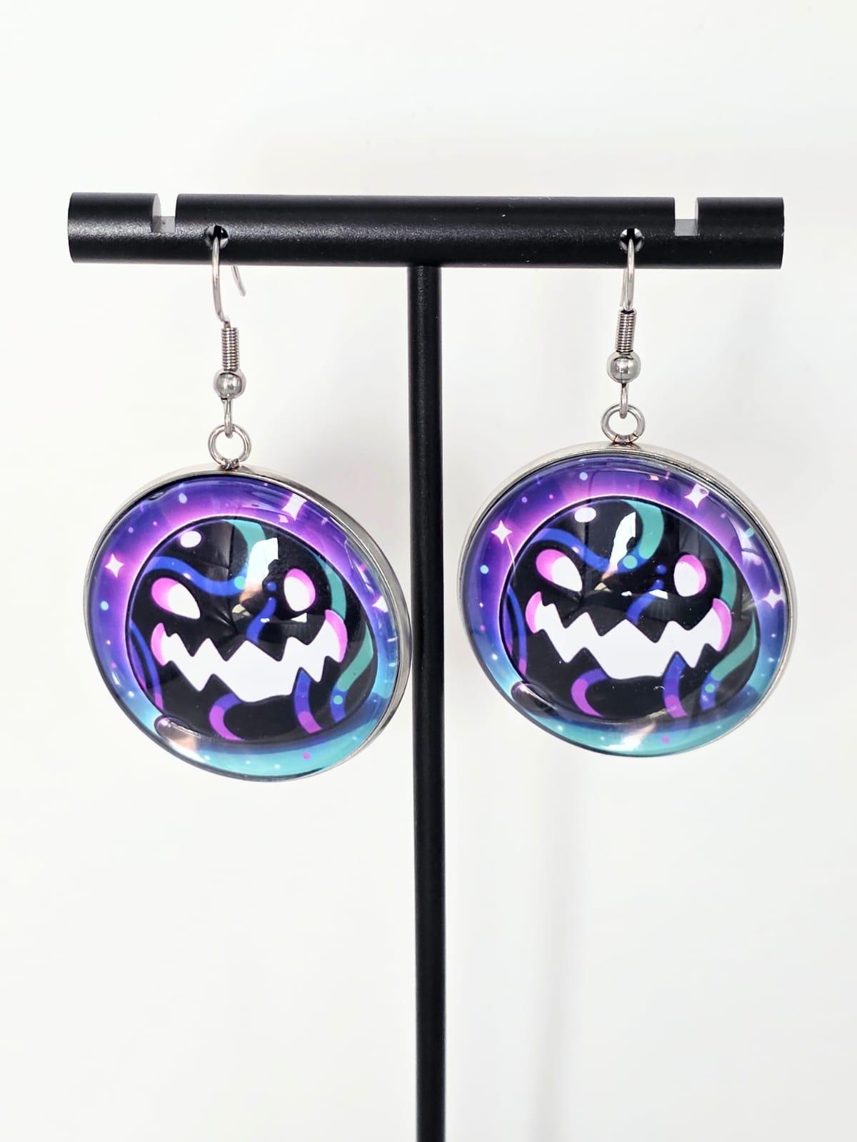 Slime Rancher Inspired Tarr Slime Dangle Stainless Steel Fish Hook Earrings