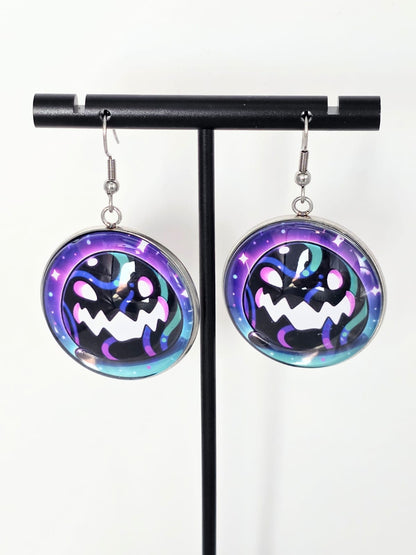 Slime Rancher Inspired Tarr Slime Dangle Stainless Steel Fish Hook Earrings