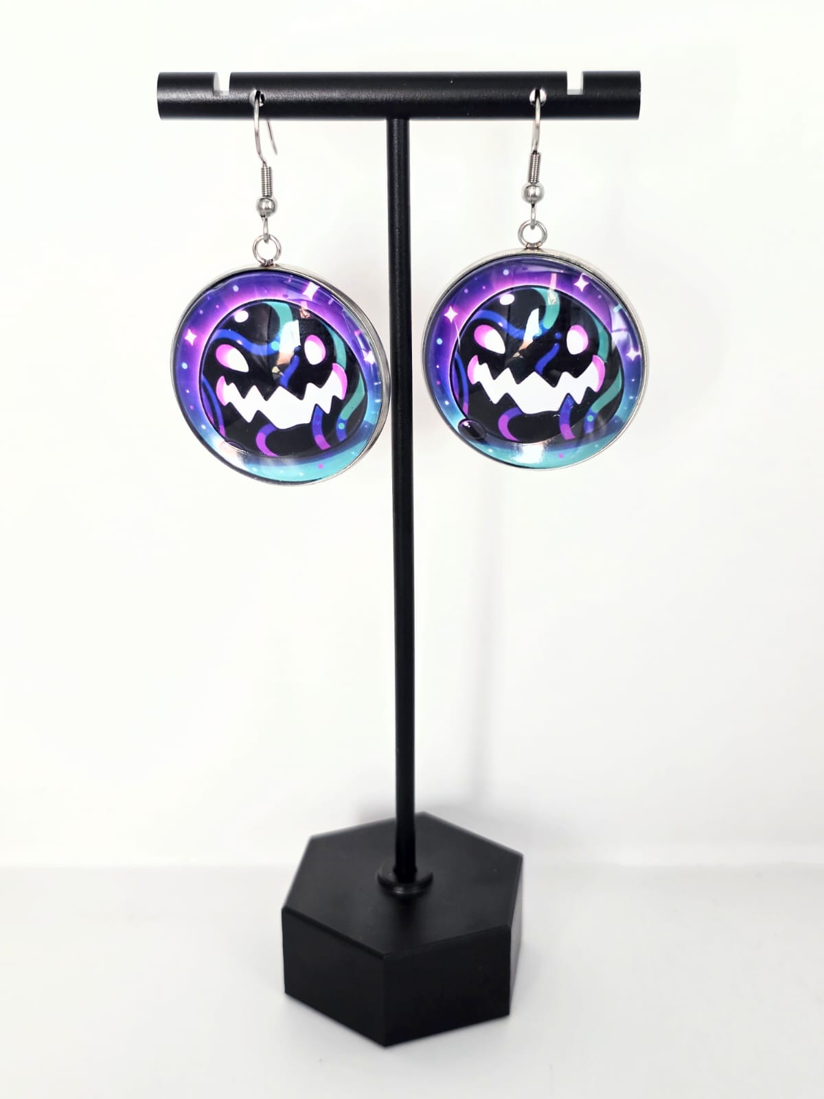 Slime Rancher Inspired Tarr Slime Dangle Stainless Steel Fish Hook Earrings