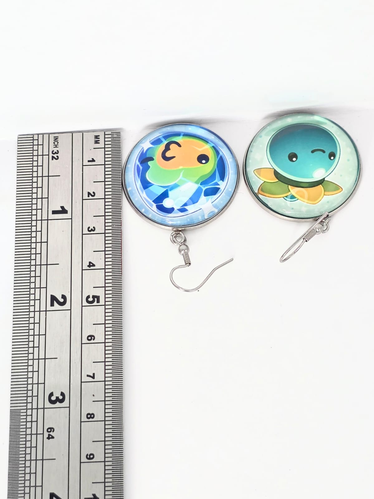 Slime Rancher Inspired Mosaic Slime & Tangle Slime Dangle Fish Hook Earrings