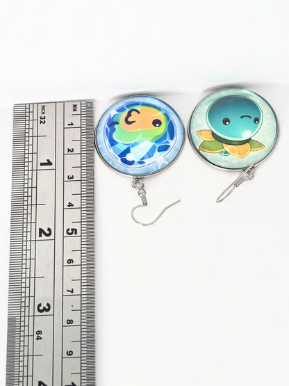 Slime Rancher Inspired Mosaic Slime & Tangle Slime Dangle Fish Hook Earrings