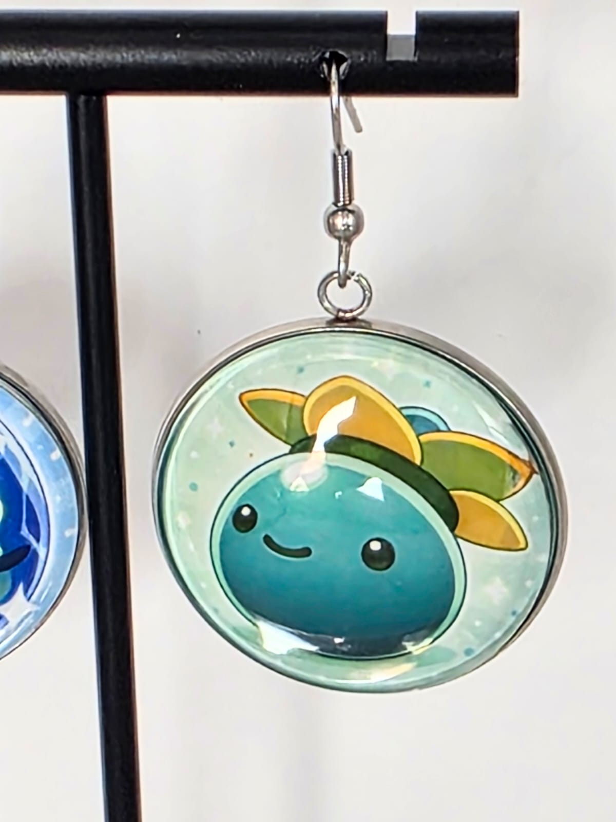 Slime Rancher Inspired Mosaic Slime & Tangle Slime Dangle Fish Hook Earrings