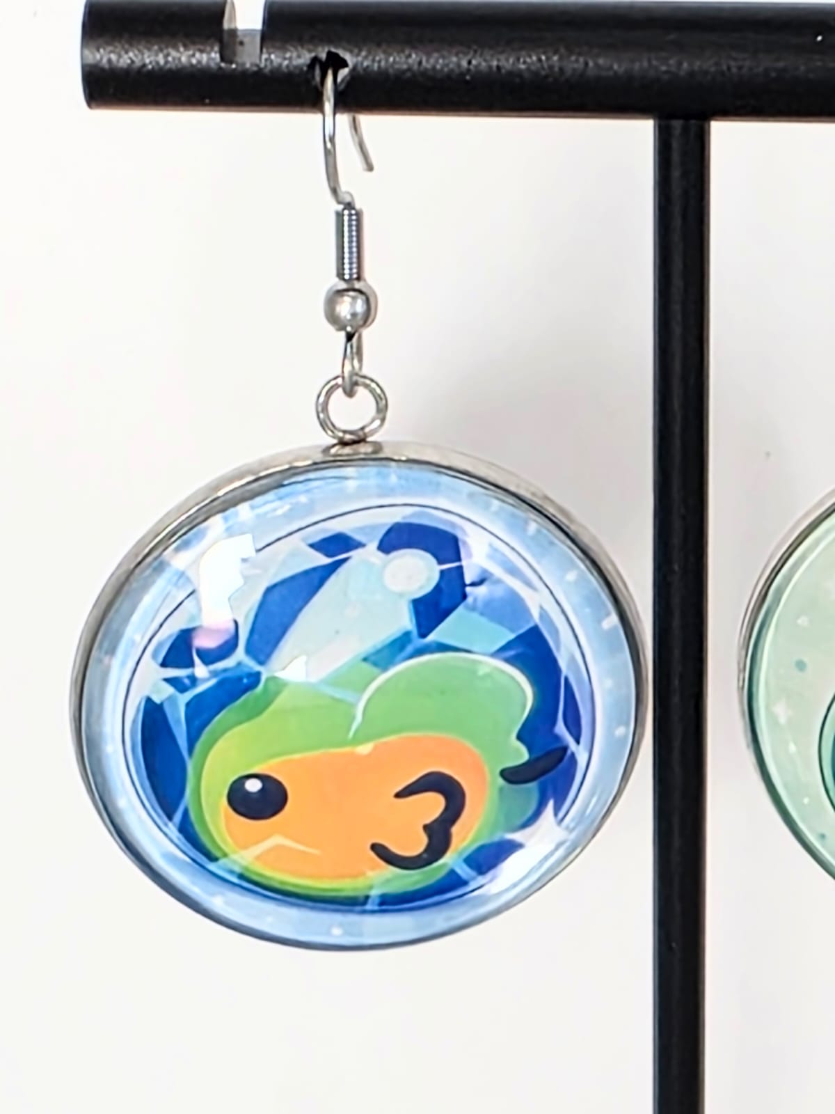 Slime Rancher Inspired Mosaic Slime & Tangle Slime Dangle Fish Hook Earrings