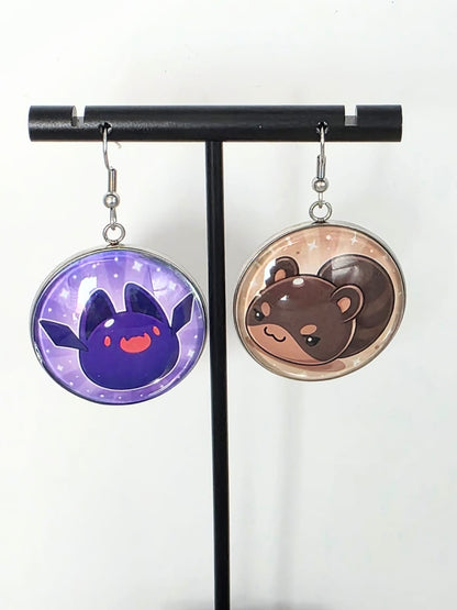 Slime Rancher 2 Inspired Batty & Ringtail Dangle Stainless Steel Earrings