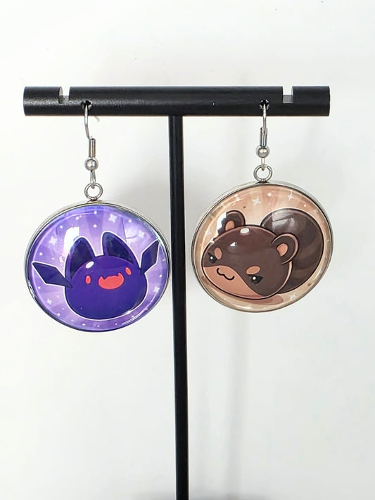 Slime Rancher 2 Inspired Batty & Ringtail Dangle Stainless Steel Earrings