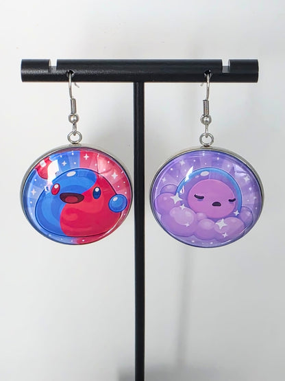 Slime Rancher 2 Inspired Twin Slime & Sloomber Slime Dangle Fish Hook Earrings