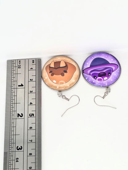 Slime Rancher Inspired Dervish Slime & Saber Slime Dangle Fish Hook Earrings