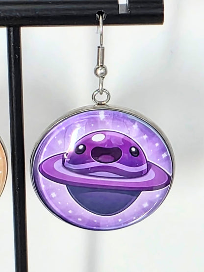 Slime Rancher Inspired Dervish Slime & Saber Slime Dangle Fish Hook Earrings