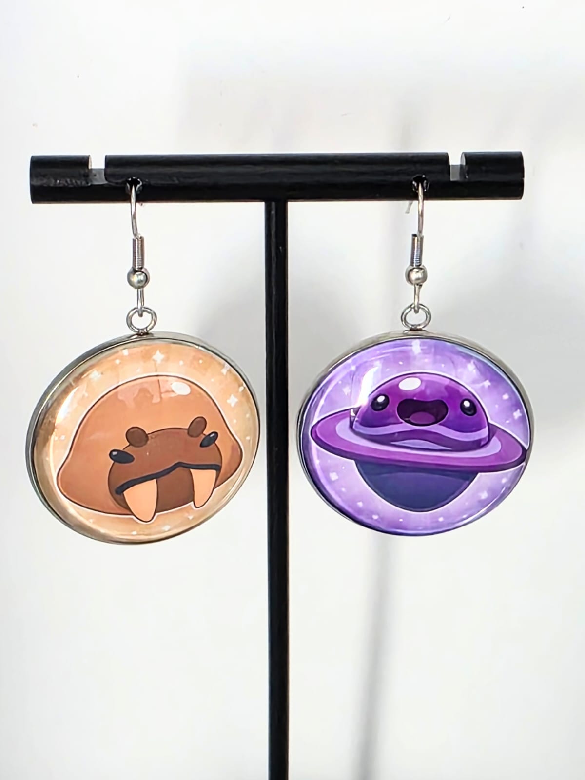 Slime Rancher Inspired Dervish Slime & Saber Slime Dangle Fish Hook Earrings