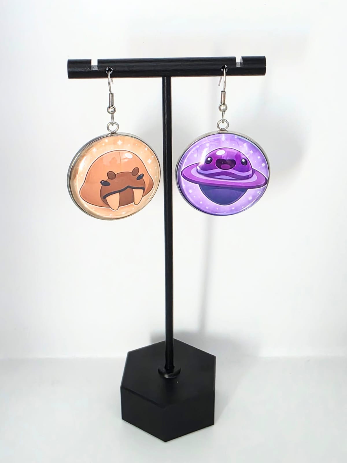 Slime Rancher Inspired Dervish Slime & Saber Slime Dangle Fish Hook Earrings