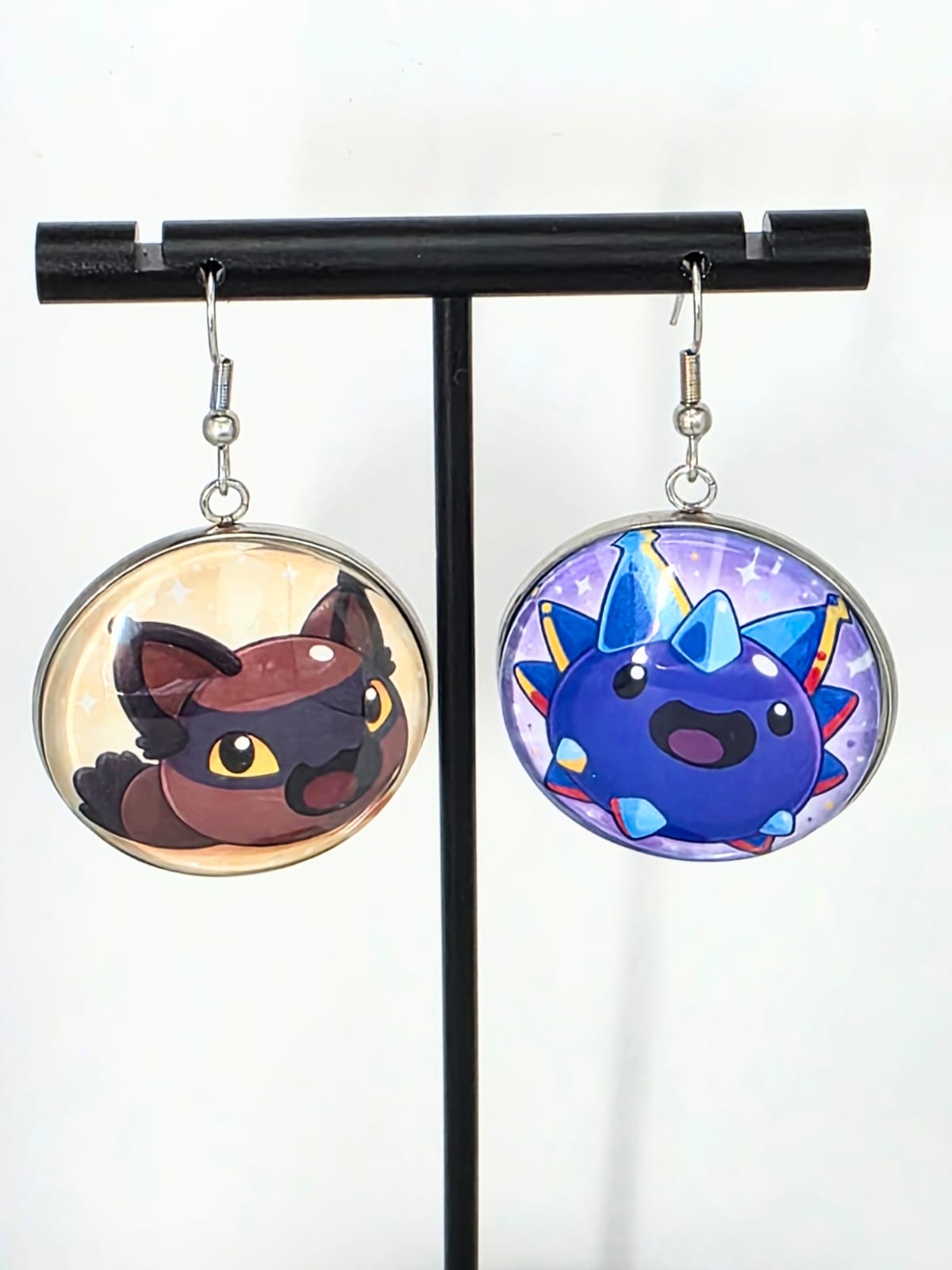 Slime Rancher Inspired Hunter Slime & Crystal Slime Dangle Fish Hook Earrings