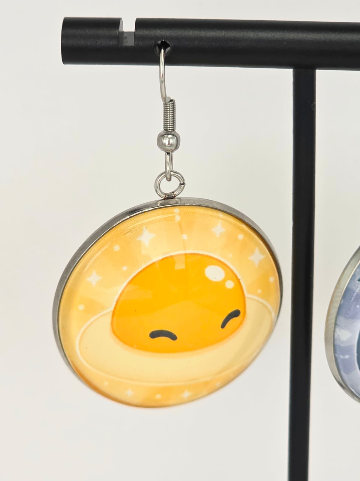 Slime Rancher 2 Inspired Yolky Slime & Shadow Slime Dangle Fish Hook Earrings