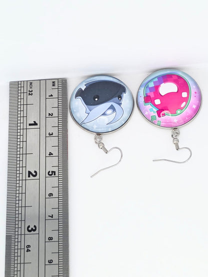 Slime Rancher Inspired Quicksilver Slime & Glitch Slime Dangle Earrings
