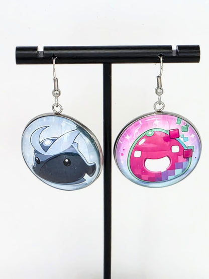 Slime Rancher Inspired Quicksilver Slime & Glitch Slime Dangle Earrings