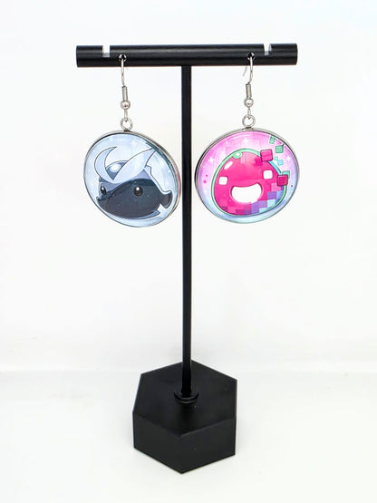Slime Rancher Inspired Quicksilver Slime & Glitch Slime Dangle Earrings