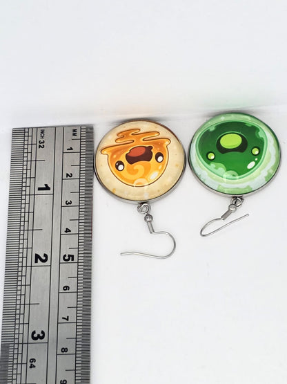 Slime Rancher Inspired Rad Slime & Quantum Slime Dangle Fish Hook Earrings